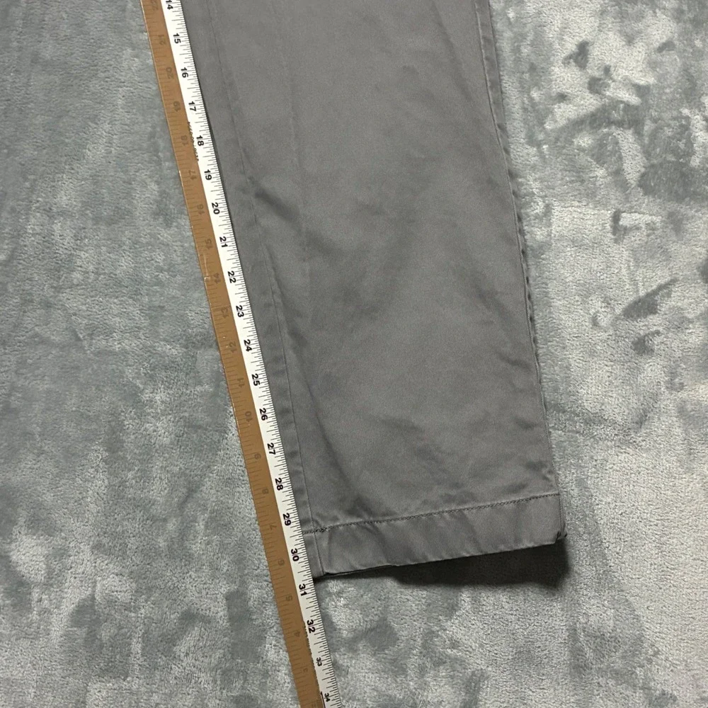 Brooks Brothers 1818 Grey Cotton Chino Pants Flat Front‎ Trousers Men's 36x32